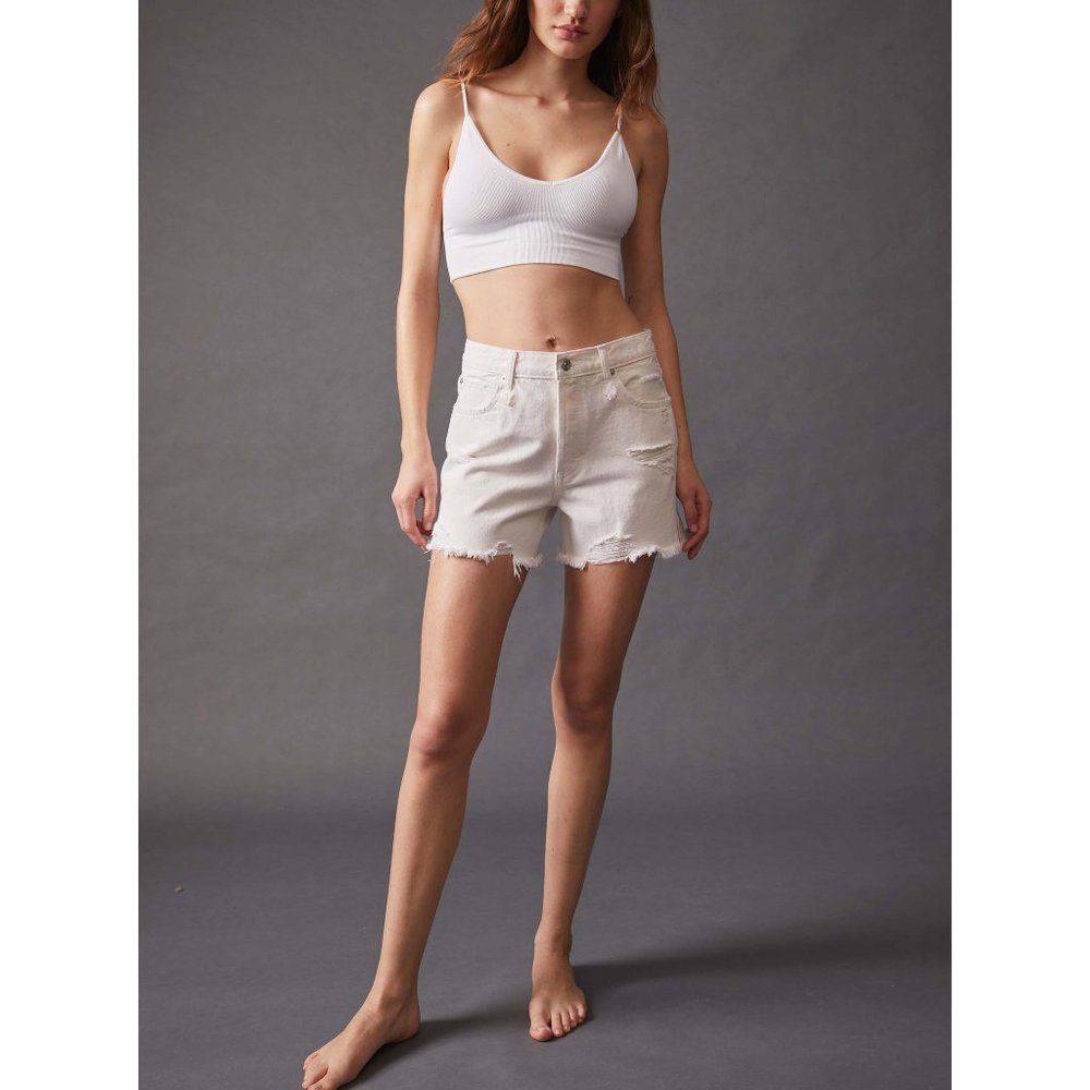🎉LAST CHANCE🎉 NWT Free People Makai Cut Off Shorts / Bright White - Picture 2 of 10